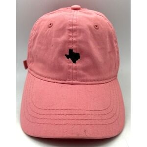 Outdoor Cap Texas True Threads Hat Cap Strap Back TX State Shape Logo Adj Pink